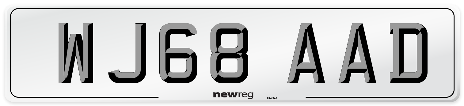 WJ68 AAD Number Plate from New Reg